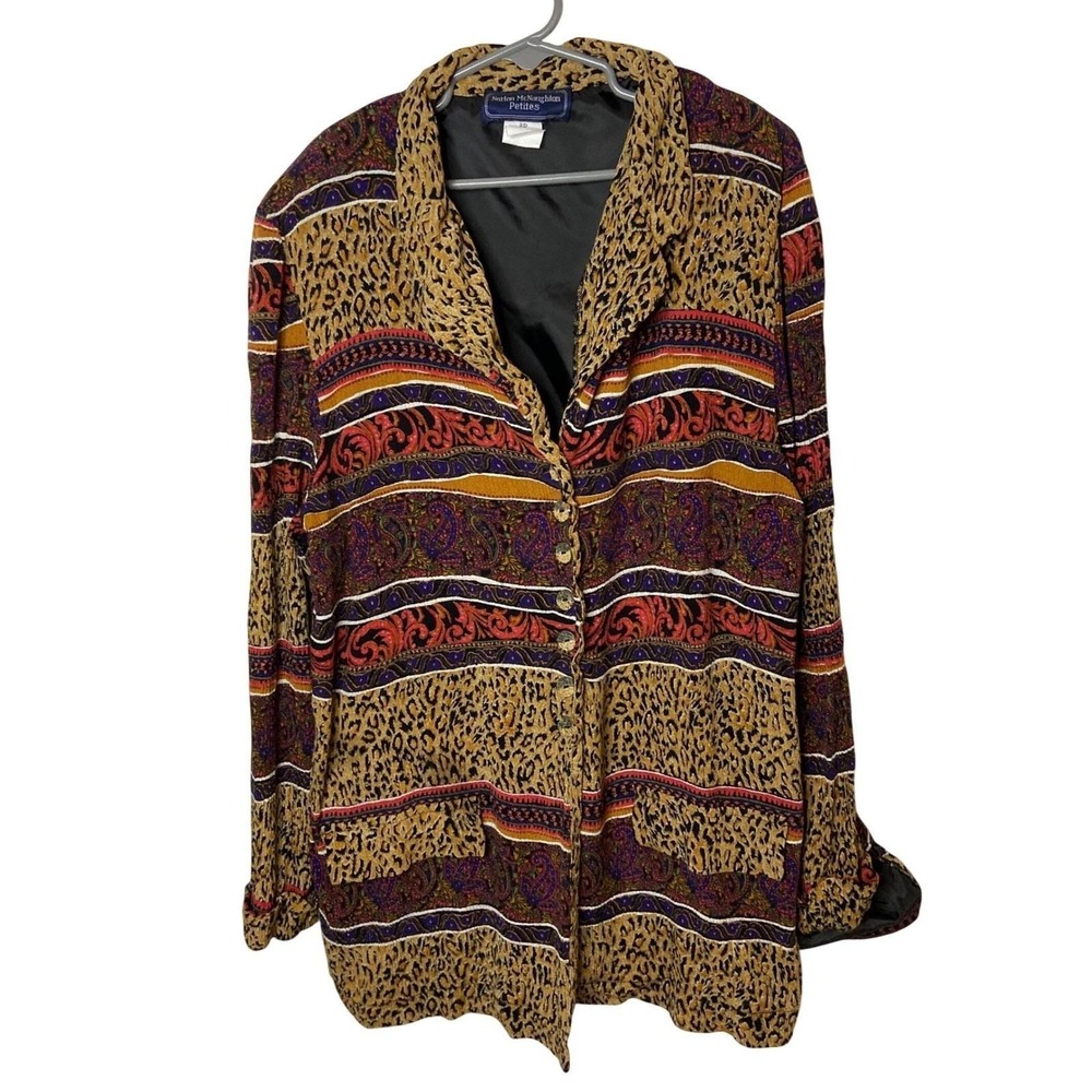 Norton McNaughton Petites Leopard Paisley Mixed Print Blazer Jacket Size 8P
